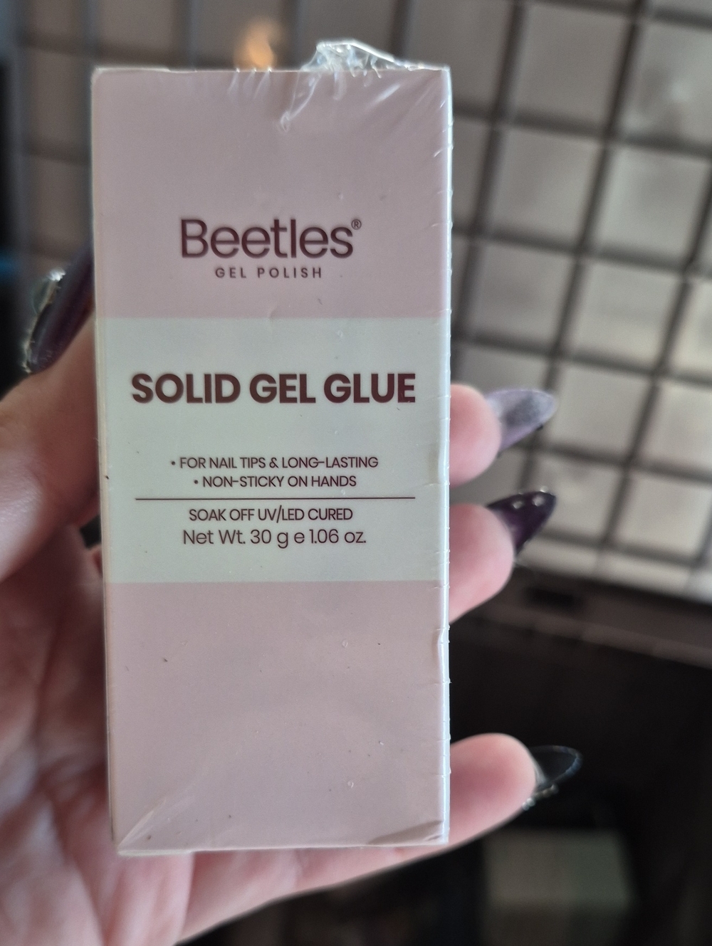 Solid Gel Glue for Nail Tips - Pink